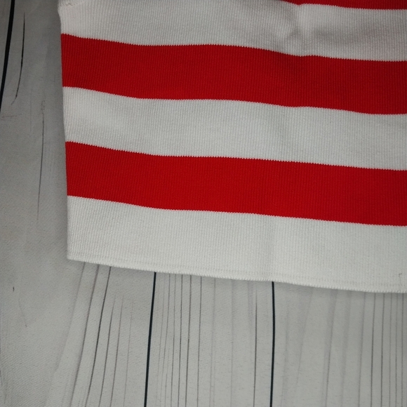 Zara Red and White Sleeveless Striped Top - Picture 4 of 7